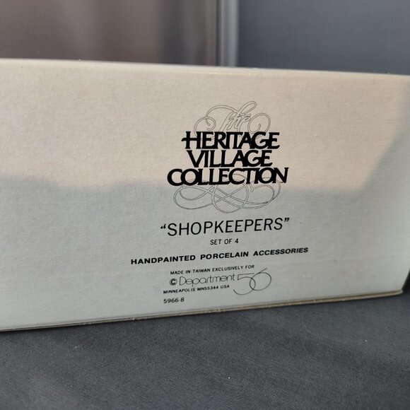 Department 56 Heritage Village Collection 4 Pc "Shopkeepers" with Original Box - Picture 3 of 10